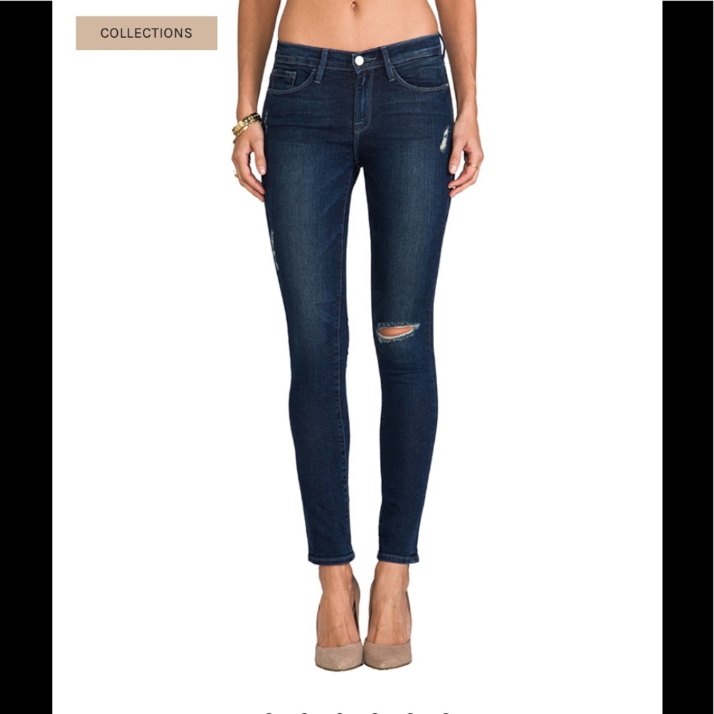 FRAME Le Skinny de Jeanne Distressed Jeans - Picture 2 of 15